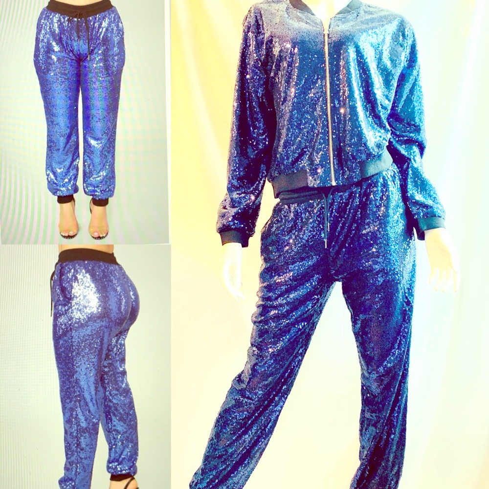 Fashion Nova Navy Sequin set Xl
